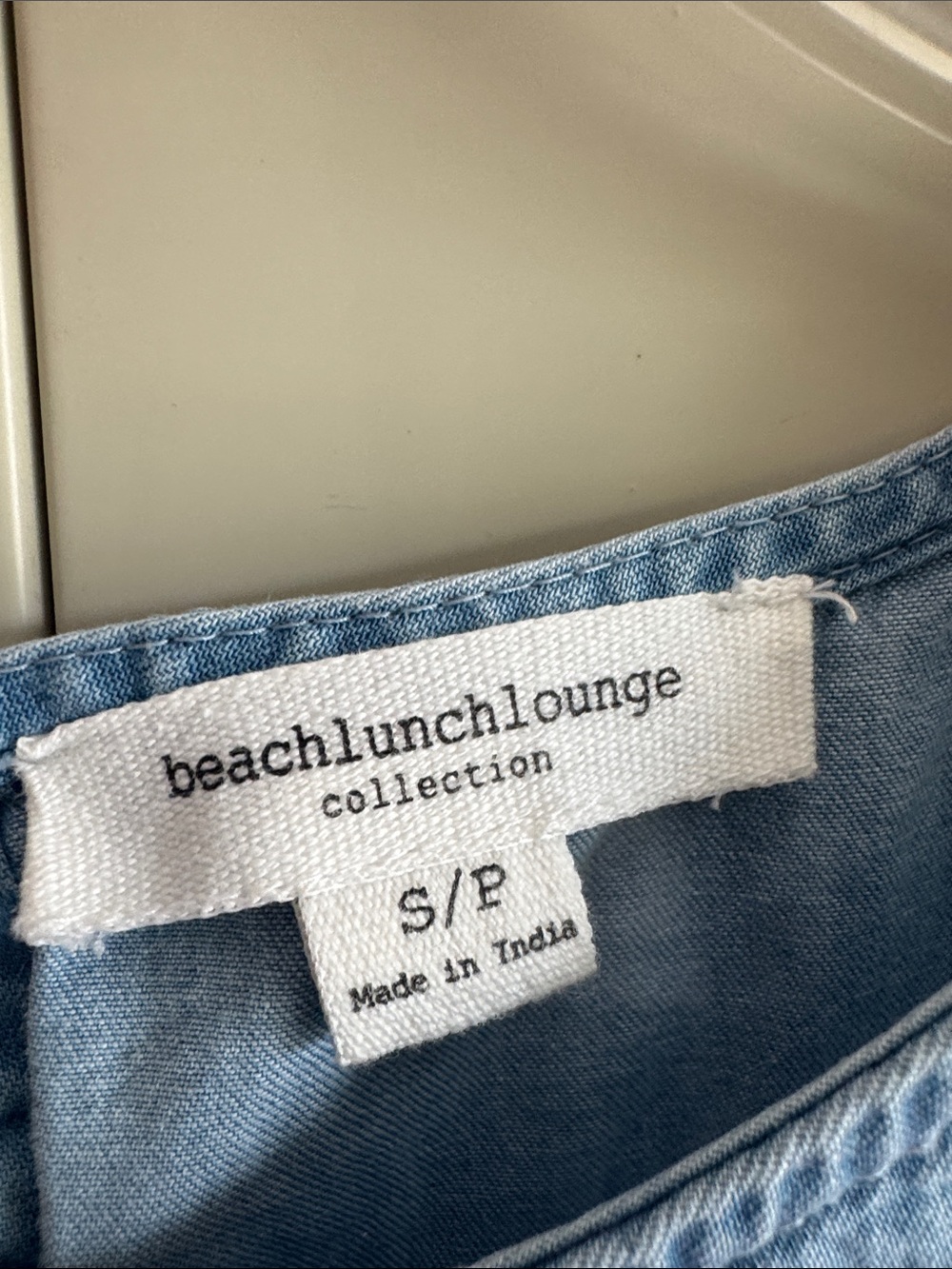 beachlunchlounge Light Blue distress denim top - Picture 2 of 4